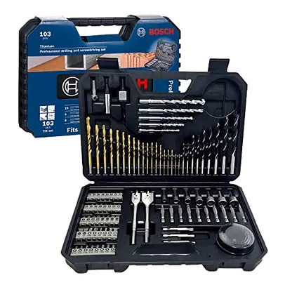 (Prime)Bosch Kit de pontas e brocas com 103 peças