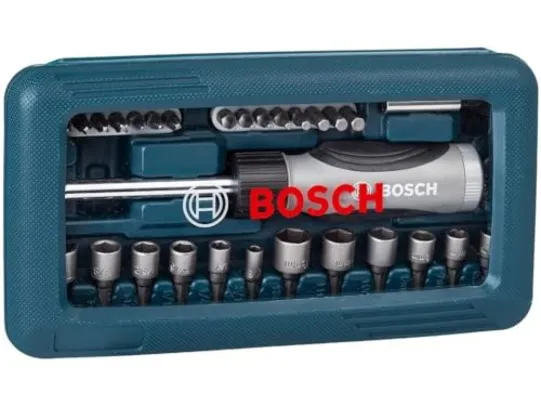 Kit de Pontas e Soquetes para parafusar Bosch com 46 peças