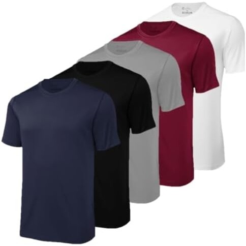 Kit 5 Camisetas Academia Dry Fit UV Protection Performance by ZAROC (BR Alfa G Regular Preto/Marinho/Cinza/Branco/Bordô