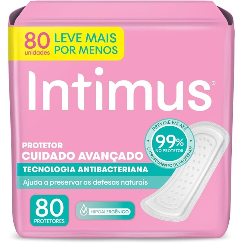 Intimus Protetor Diário Days Antibacteriana 80 Unidades