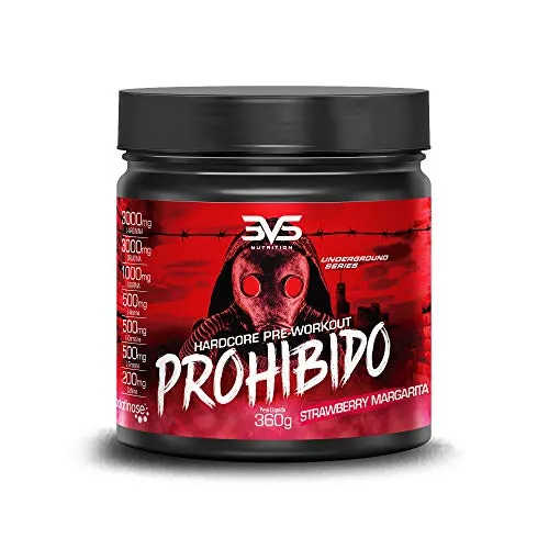 3VS Nutrition Pré Treino Prohibido 360g Sabor Strawberry Margarita
