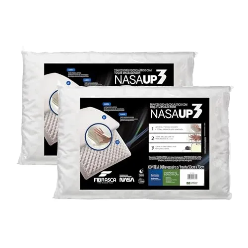 (Prime)Kit 2 peças Travesseiro Nasa Up 3, para fronhas 50x70 cm, Fibrasca