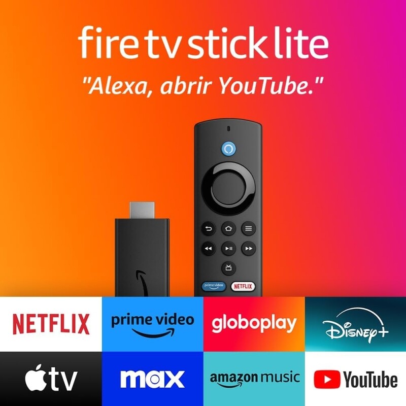 Fire TV Stick Lite com Controle por Voz com Alexa Modelo 2020 - Amazon