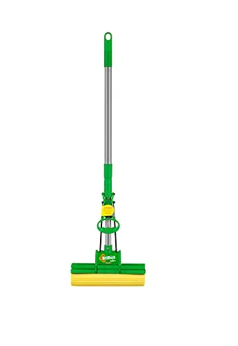 Mop Sek+ com Cabo Retrátil, Cor Verde com Amarelo, Linha Brilhus, Bettanin.