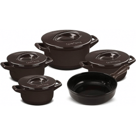 Ceraflame Conjunto Panelas de Cerâmica Duo+ Smart 5 Peças Chocolate