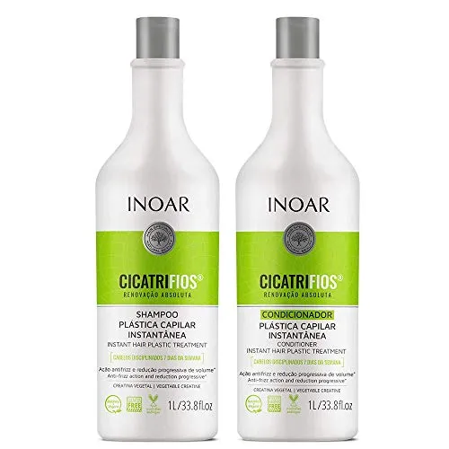 Kit CicatriFios Plástica Capilar Shampoo e condicionador 2x1L, Inoar