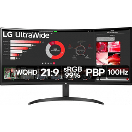 Monitor LG UltraWide Curvo VA 34” WQHD 3440 x 1440 21:9 sRGB 99% HDR10 - 34WR50QC-B