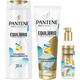 Pantene Kit PRO-V Miracles Equilíbrio Raiz e Pontas com Shampoo para cabelos mistos 300 ml Condicionador Hidratante para pontas resseca