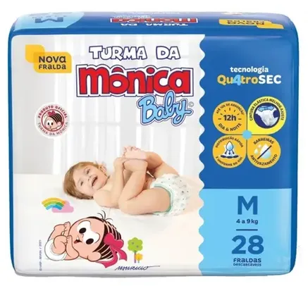 Fralda Turma da Mônica Baby Tam. M 4 a 9kg