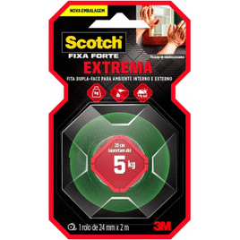 Scotch 3M Fixa Forte Fita Dupla Face Fixação Extrema 24mm x 2m