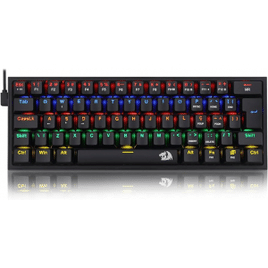 Teclado Mecanico Gamer Redragon Fizz Rainbow Preto Switch Marrom