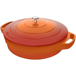 Panela Caçarola Baixa Revestimento Cerâmico 24 Cm Laranja Le Cook