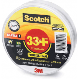 Fita Isolante Scotch 3M 33+ 19mm x 20m Preta