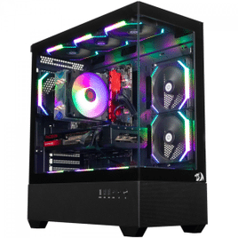 Gabinete Gamer Redragon Reflect Flow Preto Mid Tower Vidro Temperado ATX Sem Fonte Sem Fan CA-606B