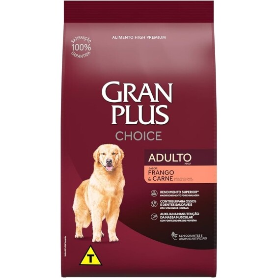 Ração Choice Cães Adultos Frango Affinity GranPlus Carne Guabi 15kg