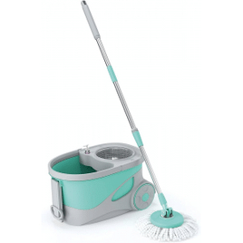 Mop Giratório Ciclone Balde 20 litros com cesto inox e Rodinhas MOP7290 Flash Limp