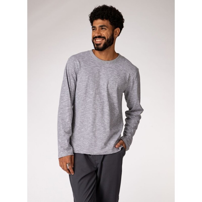 Camiseta Manga Longa Gola Careca Com Estampa