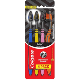 Colgate Zigzag Carvão - Escova Dental 4 Unidades