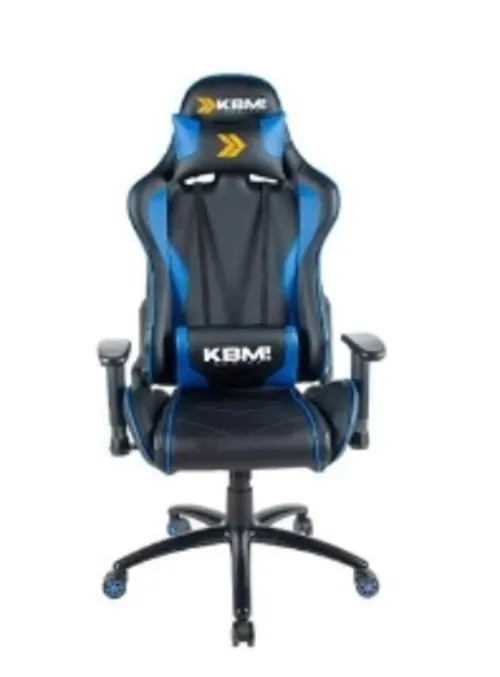 Cadeira Gamer KBM! GAMING Storm CG300, Preta e Azul, Com Almofadas, Reclinável, Descanso de Braço 2D - KGCG300PTAZ