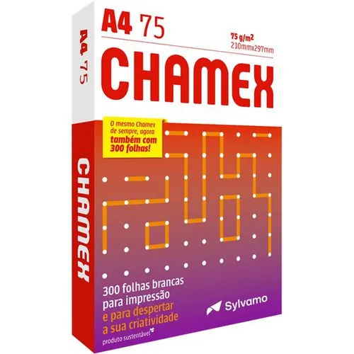 [Compre 3] Papel Chamex A4 75g Pacote 300 folhas