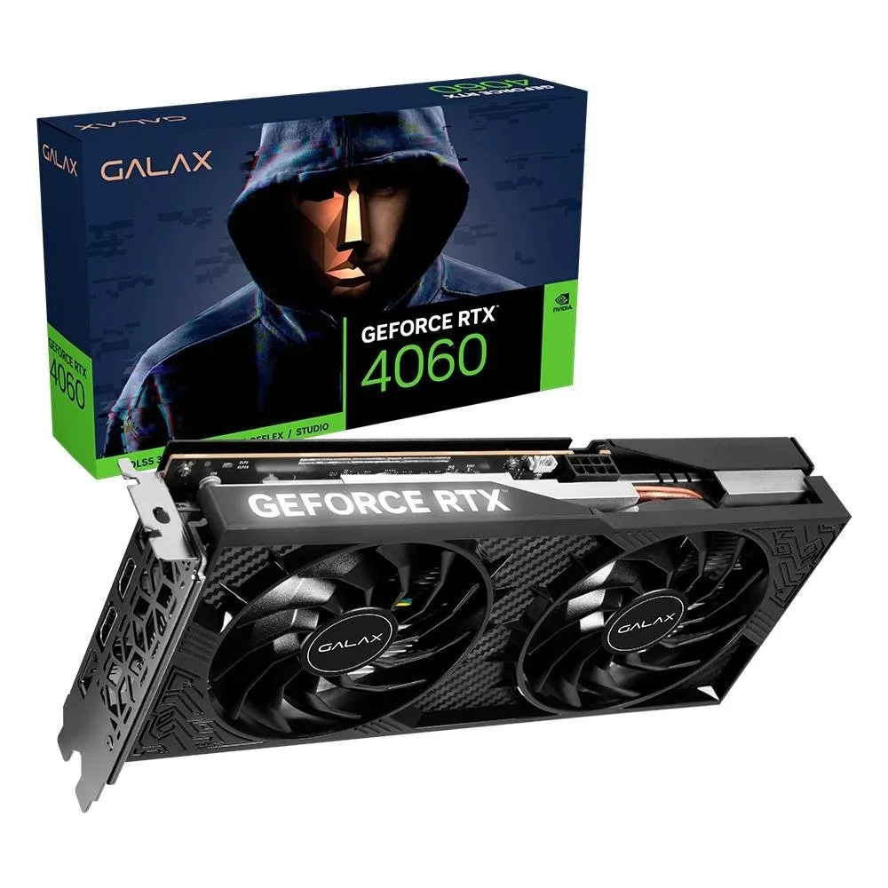 Placa de Vídeo RTX4060 1-Click OC 2X TecLab Lite GALAX NVIDIA GeForce, 8GB GDDR6, G-SYNC, DLSS, Ray Tracing