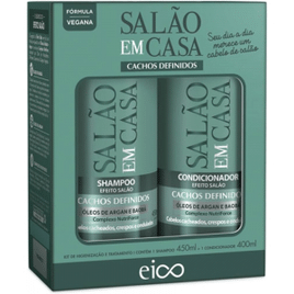 Kit Shampoo Eico 450ml + Condicionador 400ml Salão Cachos Definidos