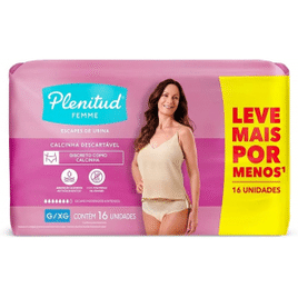 Plenitud Roupa Íntima Active Mulher 16 unidades - G/XG - Leve 16 Pague 15