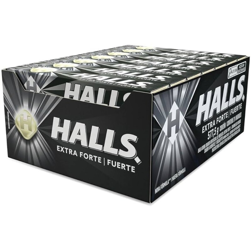 21 Unidades Bala Halls Extra Forte - 27,5g