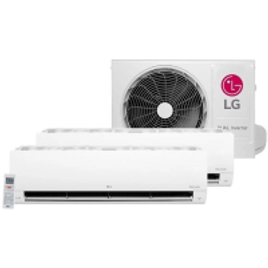 Kit Ar Condicionado LG Dual Inverter Voice Bi-Split +Ai 9000-9000 BTUs Frio 220V com 2 Evaporadoras