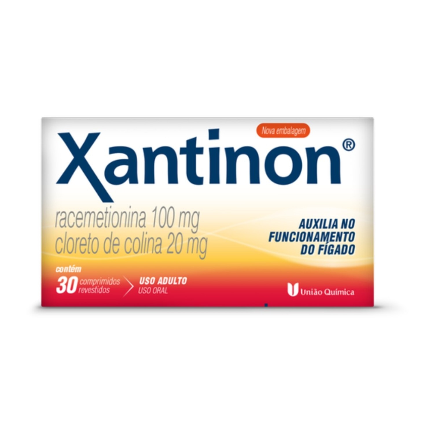 Xantinon 100mg + 20mg 30 Comprimidos Revestidos