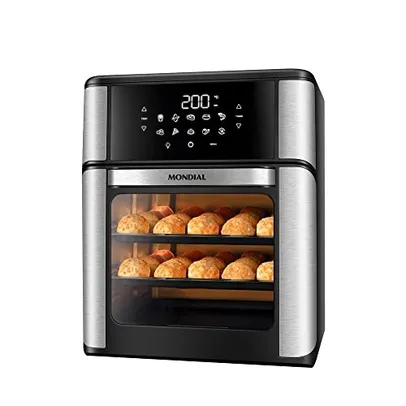 Fritadeira Air Fryer Forno Oven 12L, Mondial, Preto/Inox, 2000W, 220V - AFON-12L-BI