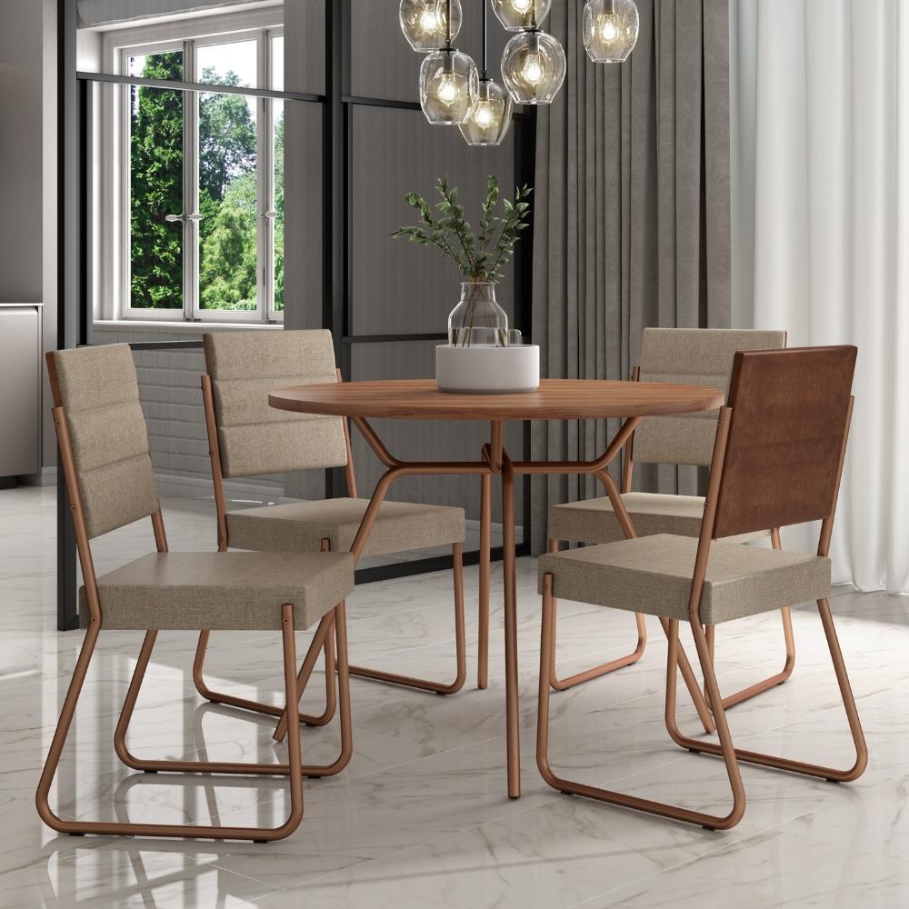 Conjunto Sala de Jantar 4 Cadeiras San Francisco Carraro | Shopee Brasil