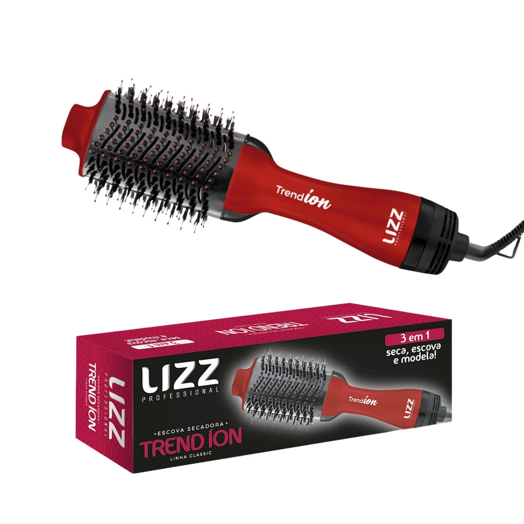 ￼ESCOVA SECADORA LIZZ TREND ION 127V LIZZ 1000W EM CERÂMICA