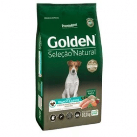 Ração Golden Seleção Natural Cães Adultos Porte Pequeno Frango e Arroz Mini Bits 10,1kg