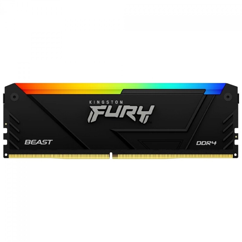 Memória RAM DDR4 Kingston Fury Beast RGB 16GB 3200Mhz Black KF432C16BB2A/16