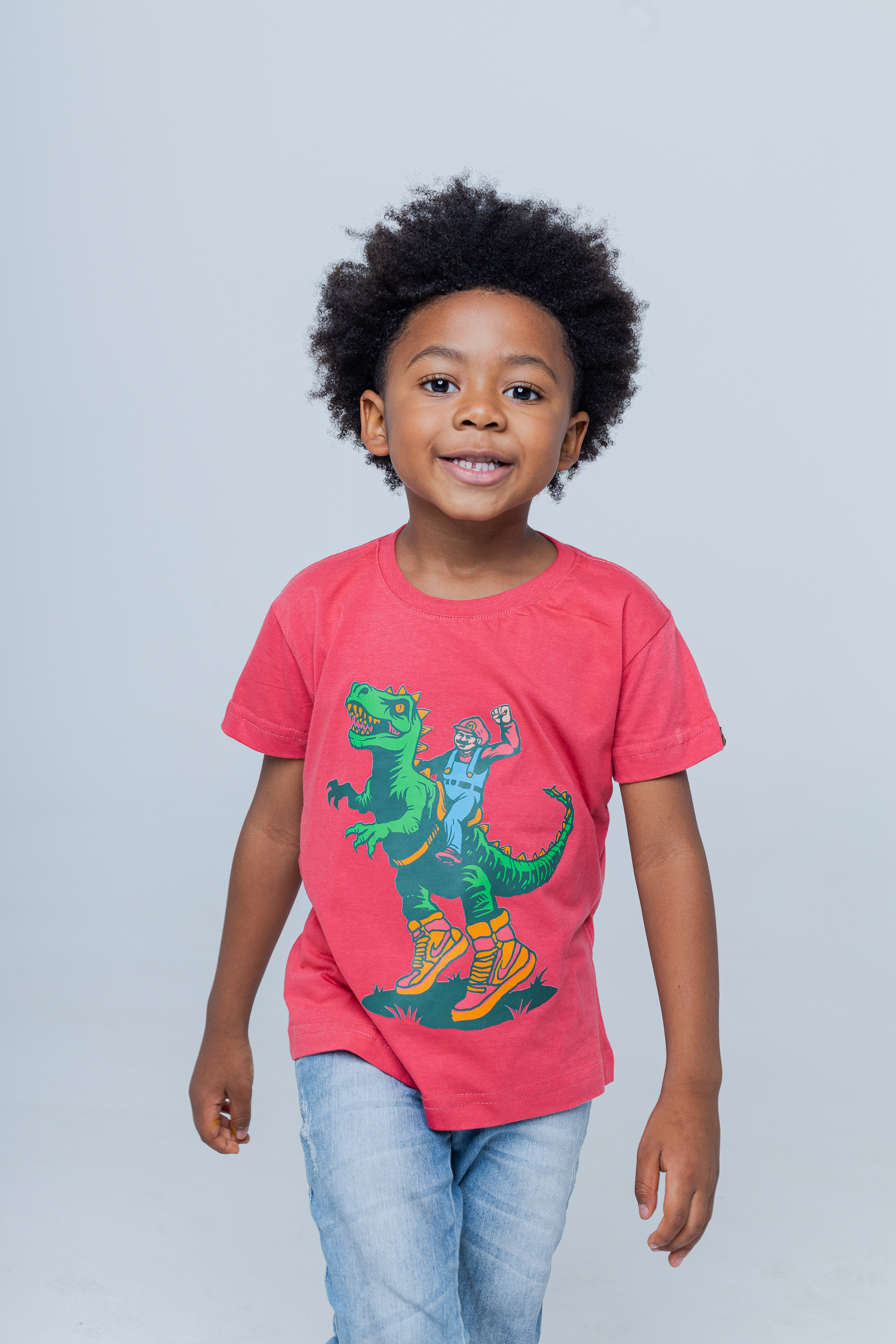 Camiseta Infantil Mario e Yoshi