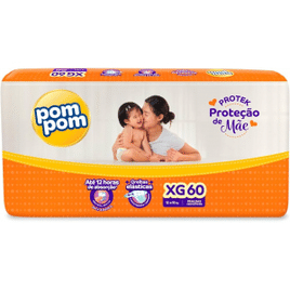 Fralda Pom Pom Protek Proteção de Mãe Hiper XG 60 Unidades