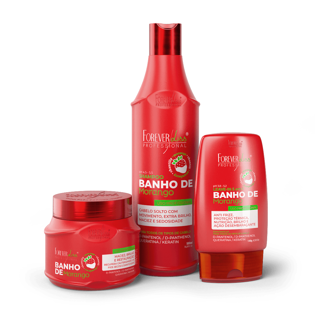 Kit Banho De Verniz Morango Brilho Extremo Forever Liss