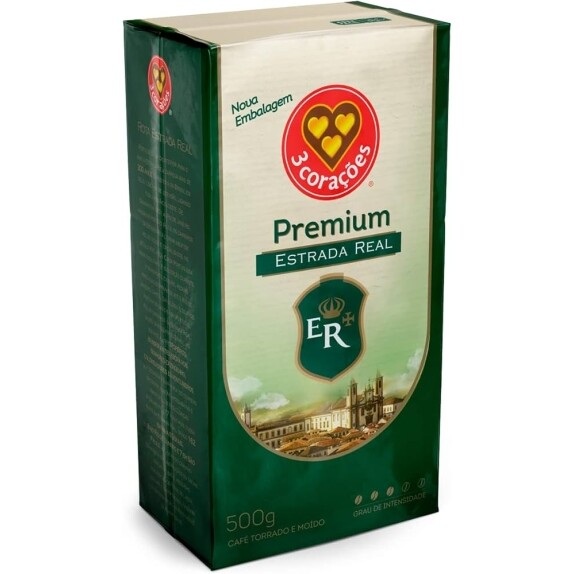 3 Unidades Café 3 Corações Torrado e Moído Estrada Real Premium à Vácuo - 500g