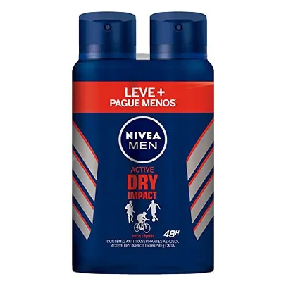 [R$14,91 +POR-] Kit Desodorante Aerossol NIVEA MEN Dry Impact 150ML - 2 Unidades