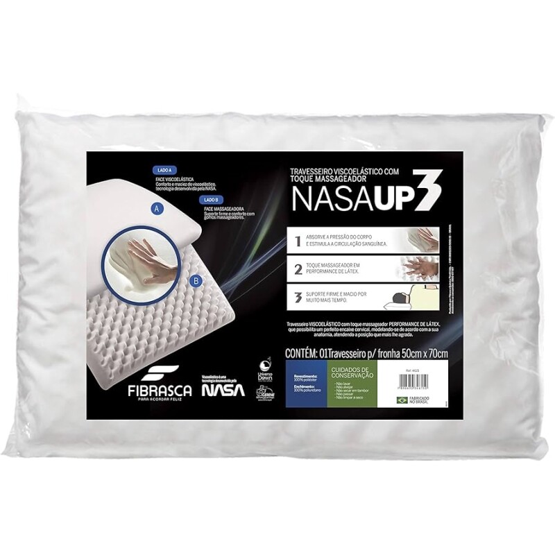 Travesseiro Nasa Up 3 - Para Fronhas 40 x 60 cm - Fibrasca