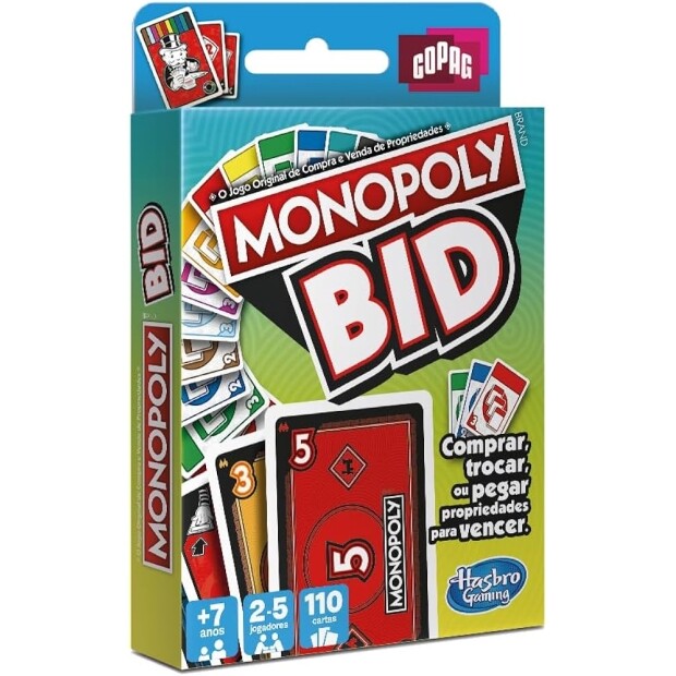 Jogo de Cartas Monopoly Bid - Hasbro