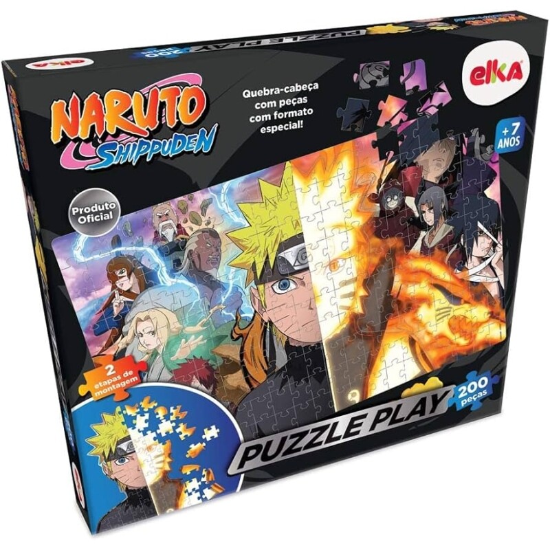 Quebra-Cabeça Elka Puzzle Play 200 Peças Naruto Shippuden