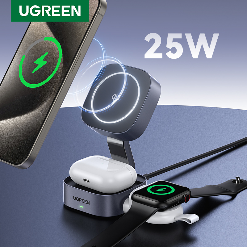 Suporte Magsafe Ugreen 25w Carregador sem Fio 2 em 1