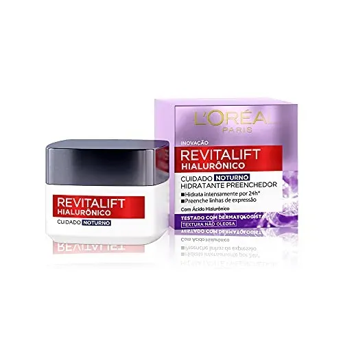 (REC/Leve 3 Pague 2)Creme Facial Anti-idade L'Oréal Paris Revitalift Hialurônico Noturno, 49g