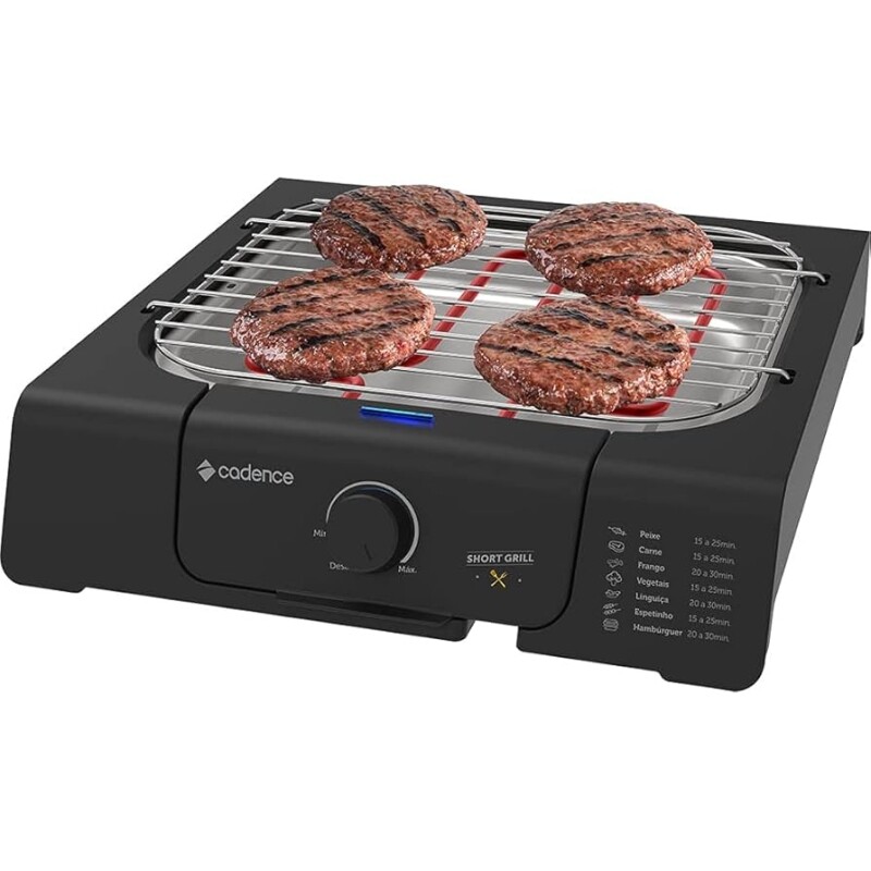 Churrasqueira Grill Eletrica Cadence Short 1200W Preto 220V GRL805