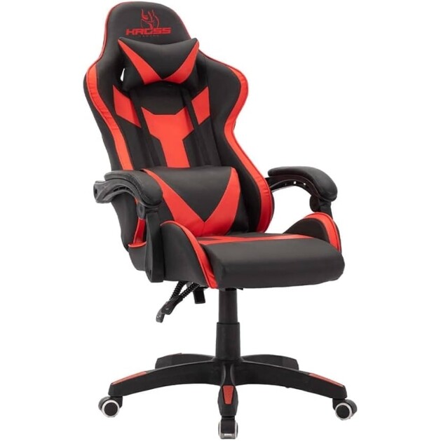 Cadeira Gamer Racing Preta e Vermelha Kross Elegance KE-GC300