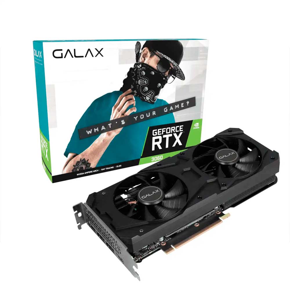 Placa de Vídeo Galax GeForce RTX 3060 12GB GDDR6 1-Click OC 192-bit - 36NOL7MD1VOC