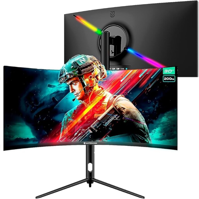 Monitor Gamer Ultrawide Curvo Safe Gamer 30'' WFHD 200Hz 1MS HDMI DP VA Adaptive-sync Preto