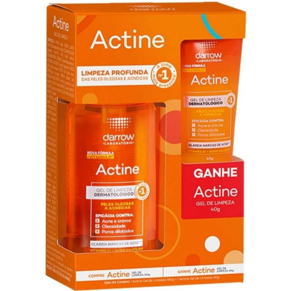 Kit Actine Gel de Limpeza 140g Grátis Gel de Limpeza 40g